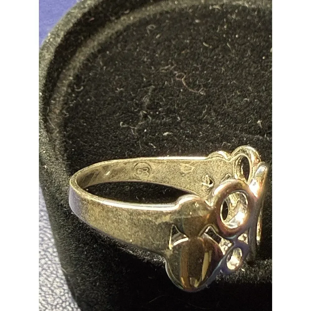 Vintage Sterling Silver Ring Open Circles GR Mark Size 8 Artisan Band 925